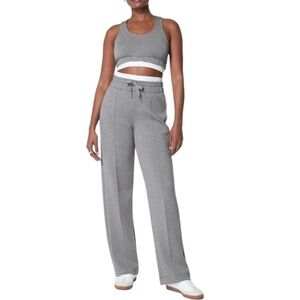 SPANX AirEssentials‎ Double Waistband Track Pants Size LG Gray Casual Athleisure